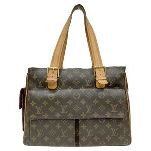 Louis Vuitton Flap Pocket Handbag Tote Bag Multiplicite Red Suede